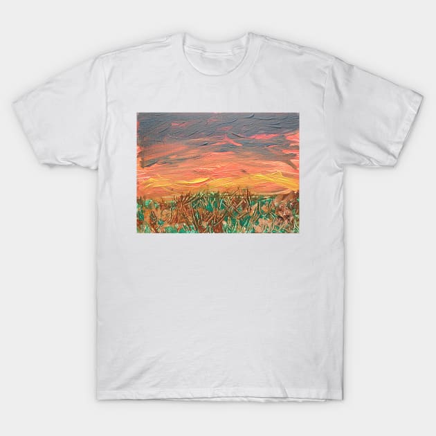 Grassland Sunset T-Shirt by trotterearthwin